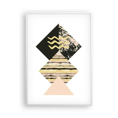 Produktbild von Gerahmtes Poster - Weißer Rahmen - Abstraktion Diamant Gürtel - 70x100 cm - Wand Bild - Wanddeko - Wandbilder - Wandposter - Bilderrahmen - Bilder - Kunstdruck - Wandbild - P2WPA70x100-4303