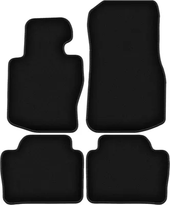 Produktbild von Wielganizator Velours-Autoteppiche – passend für BMW 4 F36 (coupe/cabrio xdrive, Bj. 2014-2021) –  schwarz, passgenau, mit Befestigungen set 4 Stk.
