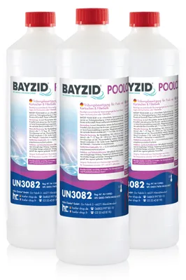 Produktbild von 3x1 L BAYZID® Poolclear Trübungsbeseitigung für Pool-Filter mit Kartuschen & Filterballs