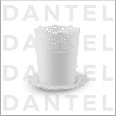 Produktbild von Sierliche runde Blumentöpfe mit Kanteffekt, weiße Blumenvase 2,3L, ideal für Balkon und Wohnräume