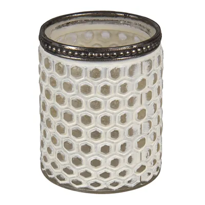 Produktbild von Clayre & Eef Teelichthalter Ø 7x8 cm Weiß Glas