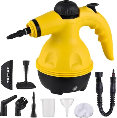Produktbild von Handdampfreiniger, Mehrzweck-Tragbarer Druckdampfer mit 9-teiligem Zubehör, Dampfreiniger für Teppich, Couch, Kleidung, Matratze, Autositze, Küche