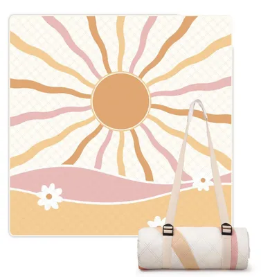 Immagine prodotto di Telo da spiaggia e da picnic, dimensioni 200x200 cm, impermeabile, lavabile, con maniglia per il trasporto