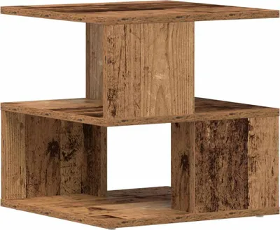 Obrázek produktu pro vidaXL Odkládací stolek s policí z recyklovaného dřeva 30 x 30 x 55 cm, dřevotřísková deska