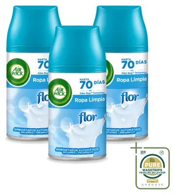 Obrázok produktu pre 3 kusy náplne do automatického osviežovača vzduchu Air Wick Freshmatic – vôňa kvetov a sviežosti – 250 ml – balenie
