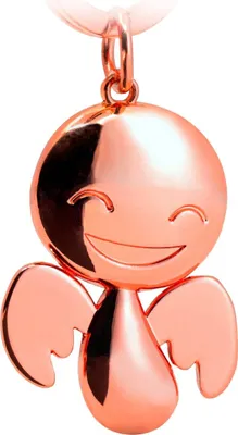 Produktbild von FABACH Schutzengel Schlüsselanhänger Happy - Niedlicher Engel Anhänger aus Metall in glänzendem Roségold - Geschenk Glücksbringer Auto Führerschein - Fahr vorsichtig