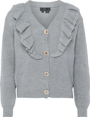 Image de Cardigan tricoté Caspio pour femme - gris clair chiné, XL/XXL