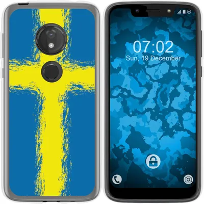 Produktbild von PhoneNatic Case kompatibel mit Motorola Moto G7 Play Silikon-Hülle WM Schweden M12