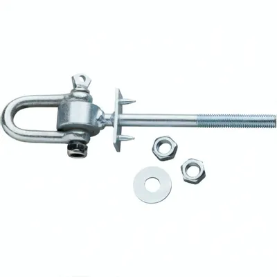 Image de crochet de balançoire avec serrure harpe M12 x 135 mm argent galvanisé