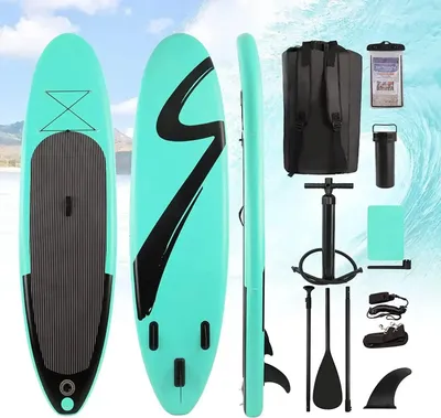 Immagine prodotto di Tavola da paddleboard gonfiabile - 10/11 piedi - Deck antiscivolo - Include set completo di accessori