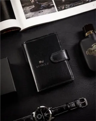 Produktbild von Rovicky | Elegante Brieftasche, für Herren, Naturleder, Schwarz, 9.5x12.5 cm