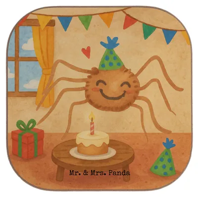 Produktbild von Mr. & Mrs. Panda Tischuntersetzer Spinne Agathe Party Design - Weiß - Geschenk, Untersetzer für Gläser, Wunder, Selbstliebe, Tassenuntersetzer, Glas, Motivation, Coaster