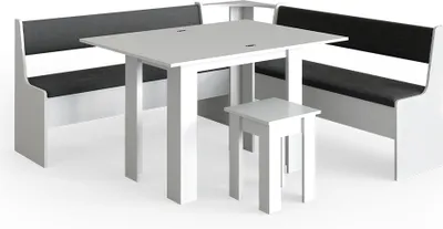 Produktbild von Eckbankgruppe Vicco Roman Weiß 180 x 180 cm mit Tisch, Model 34313