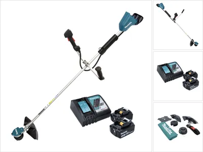 Produktbild von Makita DUR 368 ART Akku Freischneider 36 V ( 2 x 18 V ) Zweihandgriff Brushless + 2x Akku 5,0 Ah + Ladegerät