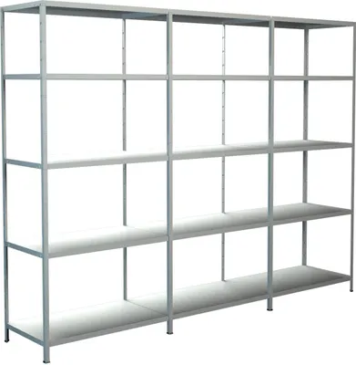 Produktbild von Steck-Grund-/ u 2 Anbauregale, 15 Böden, 2000x3000x500, weiss
