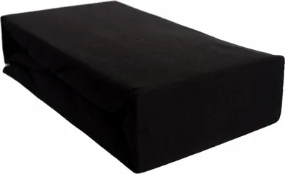 Produktbild von Jersey Spannbettlaken, 100% Baumwolle, 90-100x200 cm + 25 cm Rundumgummizug Schwarz