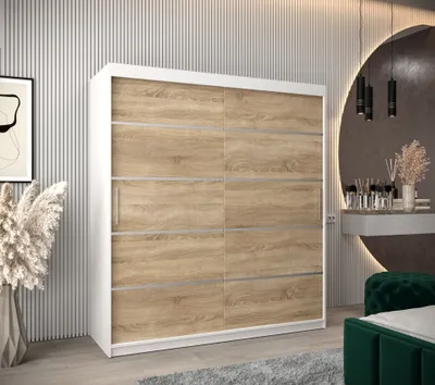 Image de MINIO Armoire 180 cm VERONA 1 blanc / Sonoma