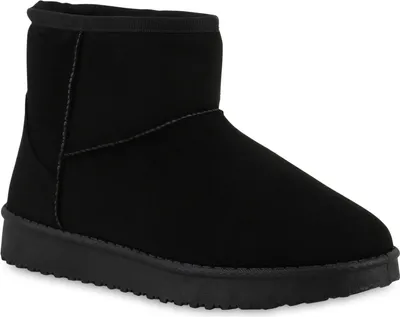 Produktbild von VAN HILL Damen Warm Gefüttert Winter Boots Stiefeletten Profil-Sohle Schuhe 840090, Farbe: Schwarz, Größe: 37