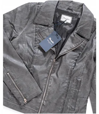 Zdjęcie produktu dla Wrangler | Damska skórzana kurtka motocyklowa, czarna, imitacja skóry , casual, nowoczesny styl, rozmiar M