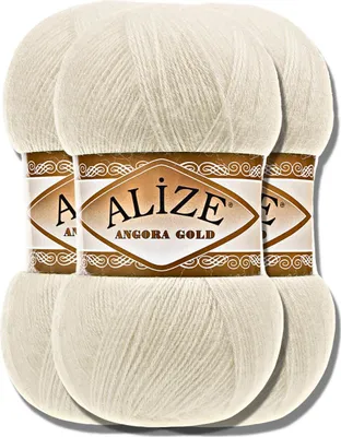 Image de Alize 3 x 100 g de laine Angora Gold, unie, crochet, tricot (1)
