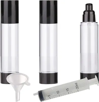 Produktbild von Transparente Vakuumpumpflaschen - 3 Stück - 100ml - schwarz