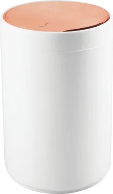 Image de Petite poubelle ronde en plastique, blanche