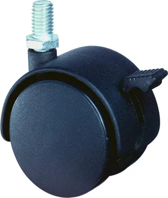 Produktbild von BS Rollen Lenkrolle Durchmesser 50 mm Tragkraft 50kg Kunststoffrad schwarz Gewindestift M8 - F85.050.G08