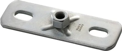 Immagine prodotto di 10 pezzi - Dimensioni piastra base 120x40x4mm M8 saldata a resistenza zincata : 120x40x4 mm : M8 Filettatura: M8 Dimensioni: 120x40x4 mm