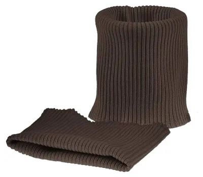 1 Paar Strick-Bündchen Set 2 Ärmelbündchen elastisch, schokobraun