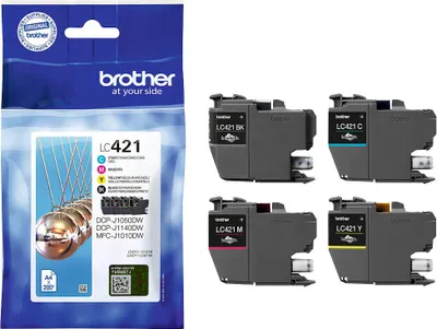 Zdjęcie produktu dla Brother LC421 - 4-pak - czarny, żółty, cyjan, magenta