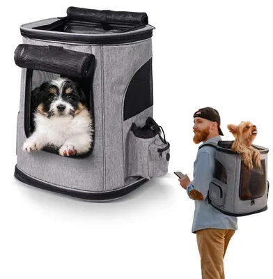 Haustierrucksack faltbar, Netzfenster, 30x25x40 cm, für Hunde & Katzen