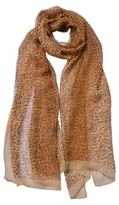 Productafbeelding van Clayre & Eef, gestreept sjaal voor dames, 50x160 cm, beige/bruin, synthetisch materiaal