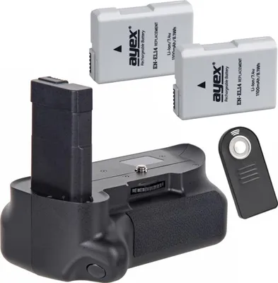 Produktbild von Batteriegriff Set für Nikon D5300 D3300 D3200 D3100 + 2x EN-EL14 Akku