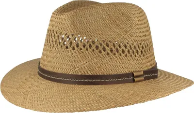 Luftiger Gartenstrohhut Traveller mit Kunstlederband von Hut-Breiter in beige