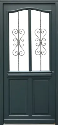 Image de Porte d'entree Bois vitree, Sabrina , gris RAL7016, H215 x L90 p.Gauche