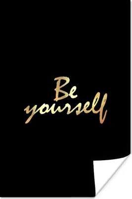Produktbild von MuchoWow® Poster Zitate - Selbstvertrauen - Gold - Schwarz 40x60 cm - Plakate für die Wand - Poster Babyzimmer