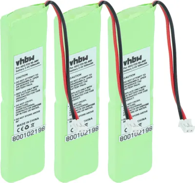 Produktbild von vhbw 3x Akku Ersatz für für schnurlos Festnetz Telefon (500 mAh, 2,4 V, NiMH)