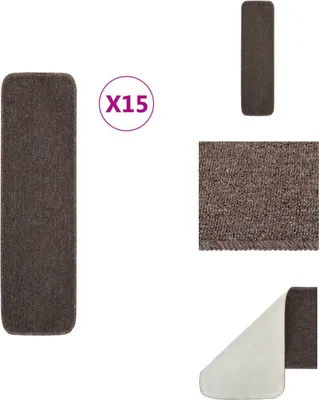 Obrázok produktu pre vidaXL Protišmykové rohože 15 ks 75x20 cm Hnedé obdĺžnikové - Rohože