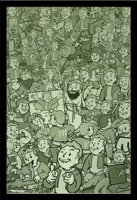 Obrázek produktu pro Fallout 4 - Plakát - Kompilace + odnímatelný rám, Shinsuke® Maxi MDF černá, akrylový disk