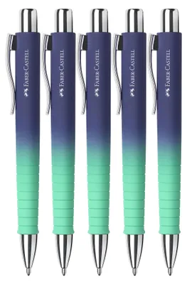 Produktbild von Faber-Castell - Kugelschreiber Poly Ball Bluzzing Blue, 5 Stück