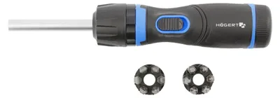 Produktbild von Schraubendreher Set 13 Stk. Högert Technik – Zahnradschraubendreher, Bit-Werkzeug, für Heimwerker, Werkstattausrüstung, Art. HT1S216