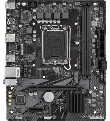 Produktbild von GIGABYTE H610M K V2 Mainboard – Intel Core 14. Generation CPUs, bis zu 5600 MHz DDR5, 1xPCIe 3.0 M.2, 1GbE LAN, USB 3.2 Gen 1, Intel, LGA 1700, Intel® Celeron®, Intel Core i3 12th Gen, Intel Core i3 13th Gen, Intel Core i3 14th Gen, Intel..., LGA 1700, DDR5-SDRAM, 128 GB