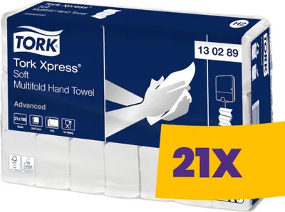 Produktbild von Tork Xpress® Soft Multifold gefaltete Handtücher - 130289 (Karton - 21 Stück)