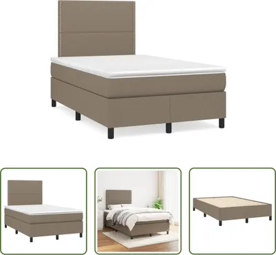 Produktbild von The Living Store Boxspringbett mit Matratze Taupe 120x190 cm Stoff
