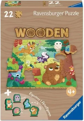 Image de Puzzle Bois Animaux de la Forêt, 22 Pièces, Avec Whimsies, Ravensburger, 4 Ans et Plus