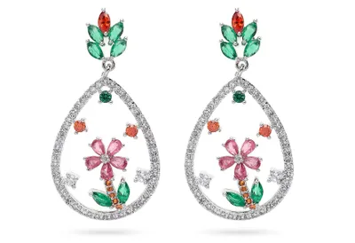 Image de AVANT-GARDE PARIS Boucles d'oreilles pendantes à motif floral