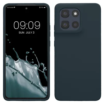 Produktbild von kwmobile Handyhülle für Motorola Moto G86 5G Hülle - Case Silikon - Kabelloses Laden - Schutzhülle Cover in Dunkler Schiefer