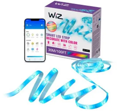 Obrázok produktu pre WiZ 8720169077102, Inteligentný svetelný pásik, Wi-Fi/Bluetooth, Biela, Wi-Fi 4 (802.11n), 802.11b, 802.11g, LED, Plast