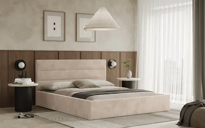 Obrázek produktu pro Postel LIVO 160x200 béžová s úložným prostorem