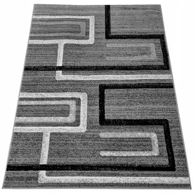 Zdjęcie produktu dla Dywan Kalt1002 szary nowoczesny do salonu pokoju modny wzór labirynt szary 120x170